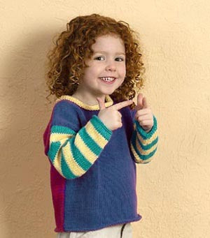 Machine Knit Child's Blocks and Stripes Pullover Sweater Pattern (Mach –  Lion Brand Yarn